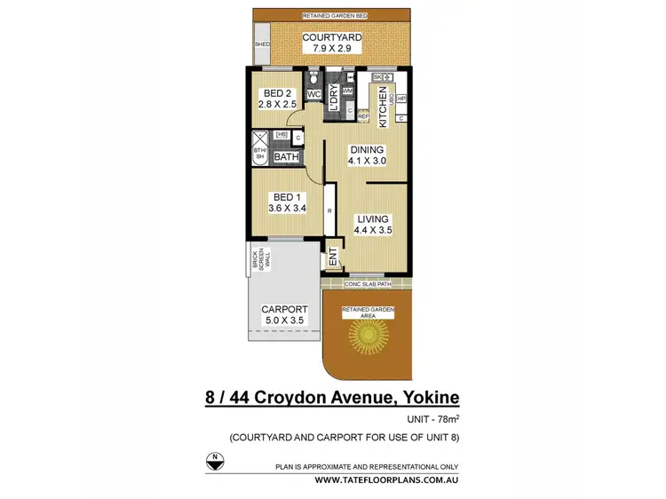 Floorplan of Homely villa listing, 8/44 Croydon Avenue, Yokine WA 6060