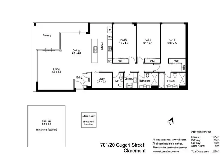 Floorplan of Homely apartment listing, 701/20 Gugeri Street, Claremont WA 6010