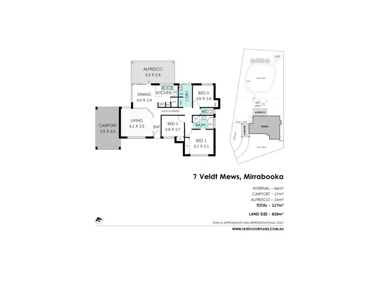 Floorplan of Homely house listing, 7 Veldt Mews, Mirrabooka WA 6061