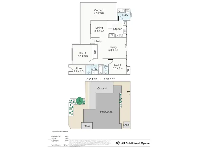 Floorplan of Homely unit listing, 3/9 Cottrill Street, Myaree WA 6154