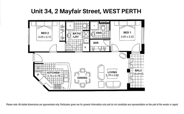 Floorplan of Homely apartment listing, 34/2 Mayfair Street, West Perth WA 6005