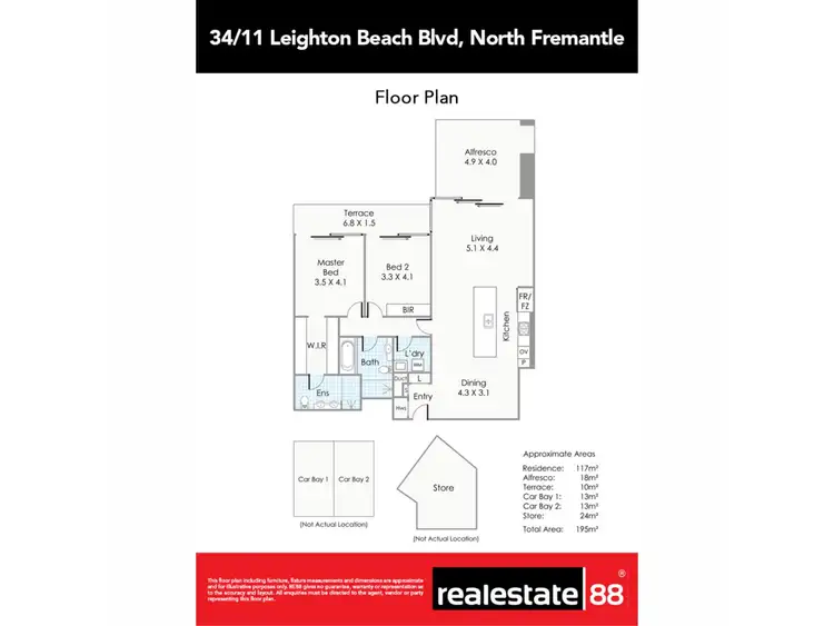 Floorplan of Homely apartment listing, 34/11 Leighton Beach Boulevard, North Fremantle WA 6159