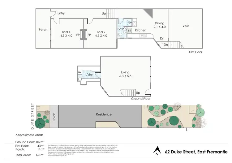 Floorplan of Homely townhouse listing, 62 Duke Street, East Fremantle WA 6158