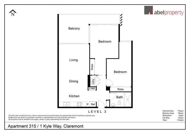 Floorplan of Homely apartment listing, 315/1 Kyle Way, Claremont WA 6010