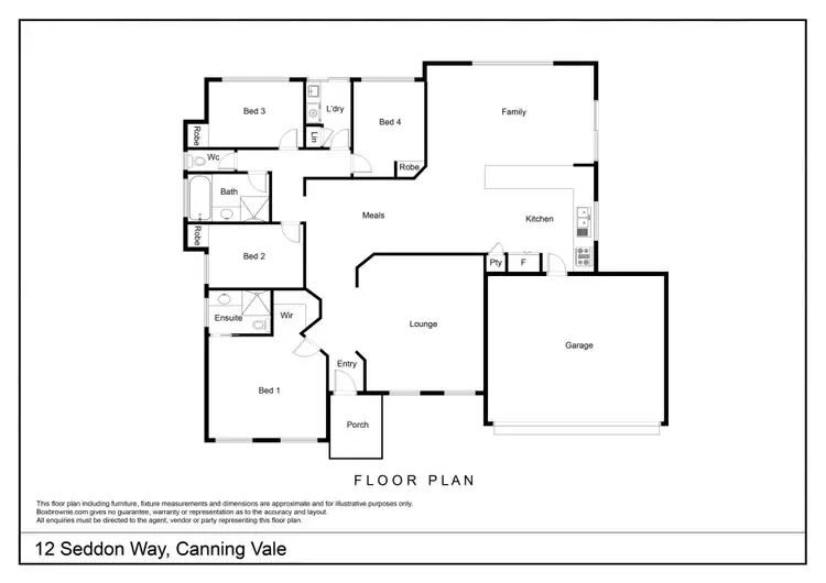 Floorplan of Homely house listing, 12 Seddon Way, Canning Vale WA 6155