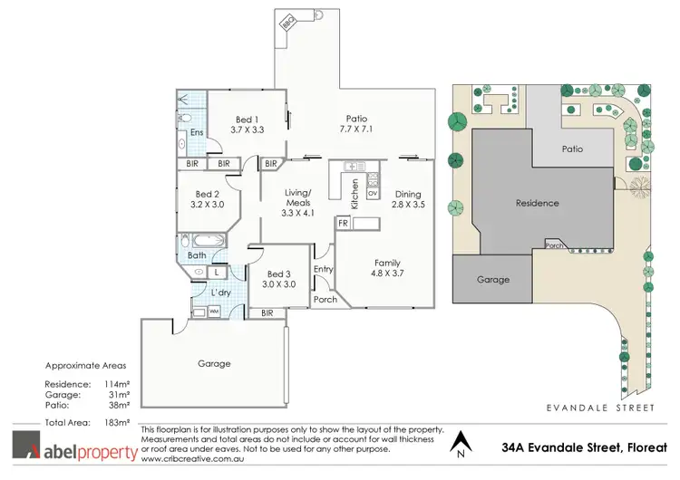 Floorplan of Homely house listing, 34A Evandale Street, Floreat WA 6014