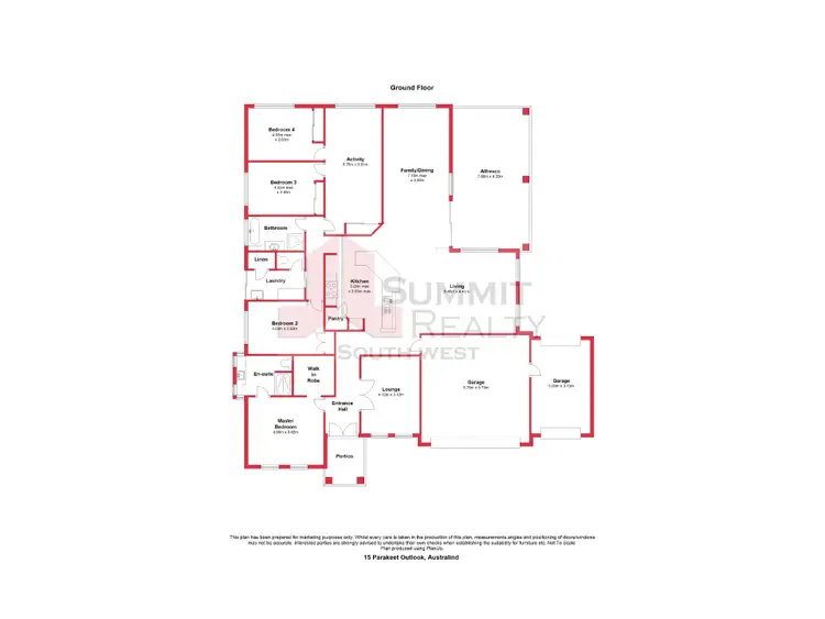 Floorplan of Homely house listing, 15 Parakeet Outlook, Australind WA 6233