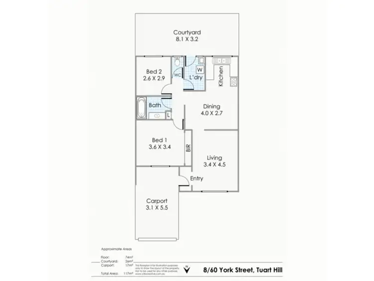 Floorplan of Homely house listing, 8/60 York Street, Tuart Hill WA 6060