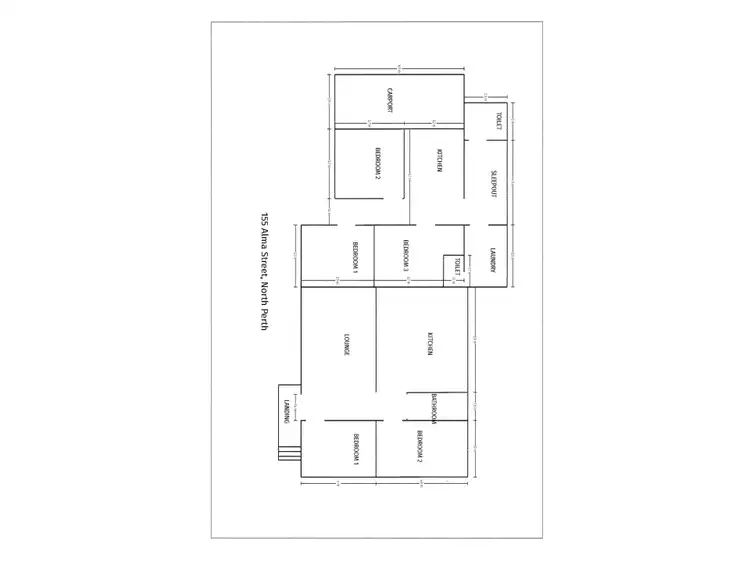 Floorplan of Homely semi-detached listing, 155 Alma Road, North Perth WA 6006