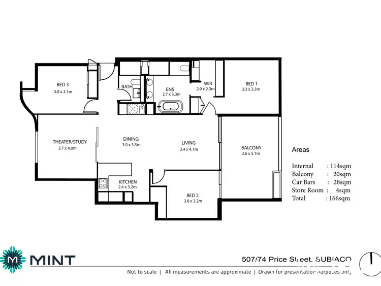 Floorplan of Homely apartment listing, 507/74 Price Street, Subiaco WA 6008