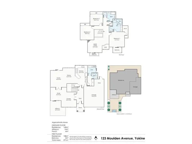 Floorplan of Homely townhouse listing, 123C Moulden Avenue, Yokine WA 6060