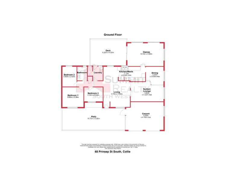 Floorplan of Homely house listing, 68 Prinsep Street, Collie WA 6225