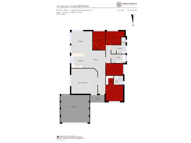 Floorplan of Homely house listing, 14 Leeuwin Chase, Bertram WA 6167