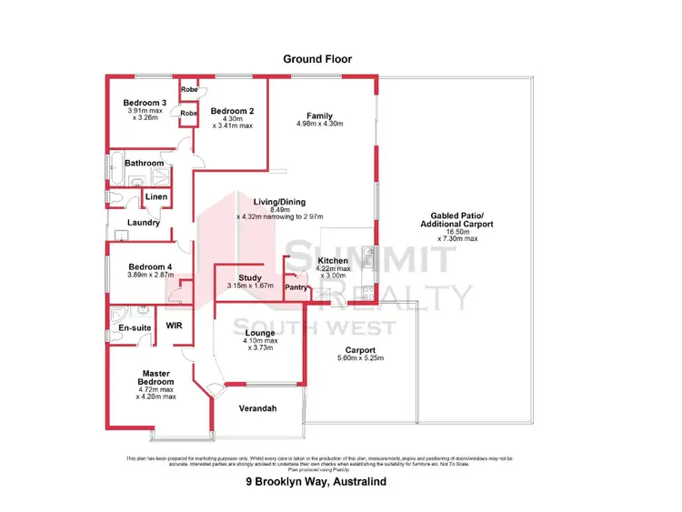 Floorplan of Homely house listing, 9 Brooklyn Way, Australind WA 6233