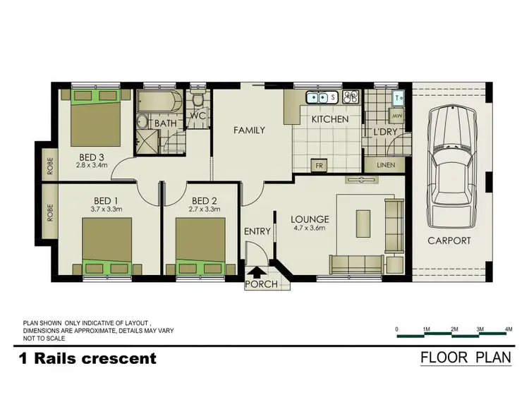 Floorplan of Homely house listing, 1 Rails Crescent, Wungong WA 6112