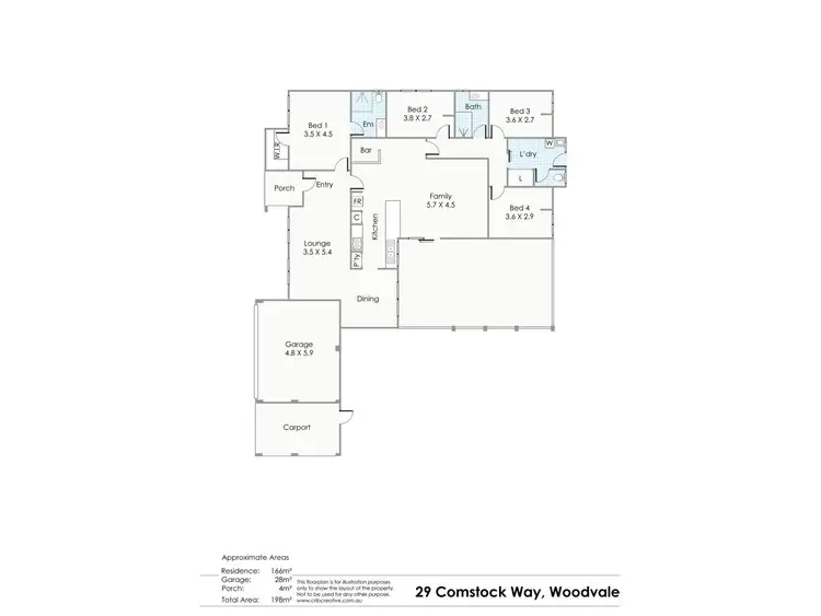 Floorplan of Homely house listing, 29 Comstock Way, Woodvale WA 6026