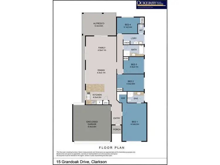 Floorplan of Homely house listing, 15 Grandoak Drive, Clarkson WA 6030