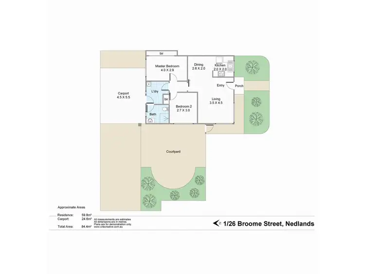 Floorplan of Homely villa listing, 1/26 Broome Street, Nedlands WA 6009