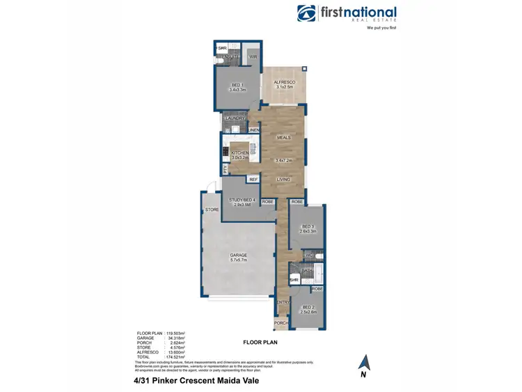 Floorplan of Homely house listing, 4/31 Pinker Crescent, Maida Vale WA 6057