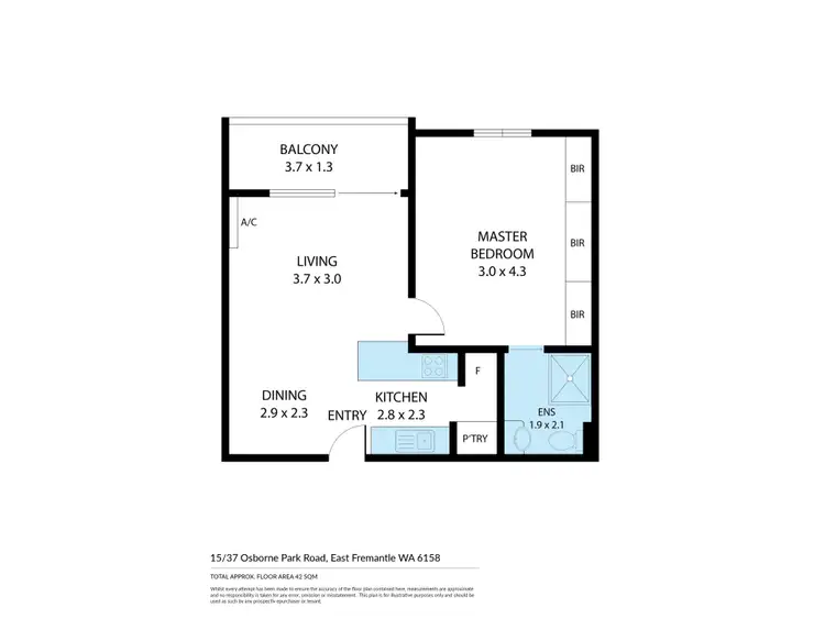 Floorplan of Homely apartment listing, 15/37 Osborne Road, East Fremantle WA 6158