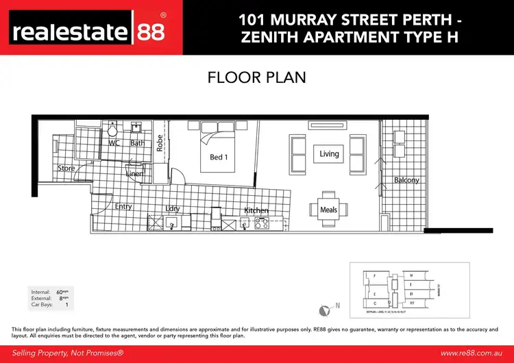 Floorplan of Homely apartment listing, 93/101 Murray Street, Perth WA 6000