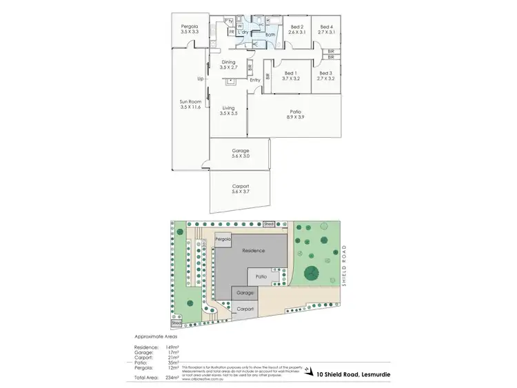 Floorplan of Homely house listing, 10 Shield Road, Lesmurdie WA 6076