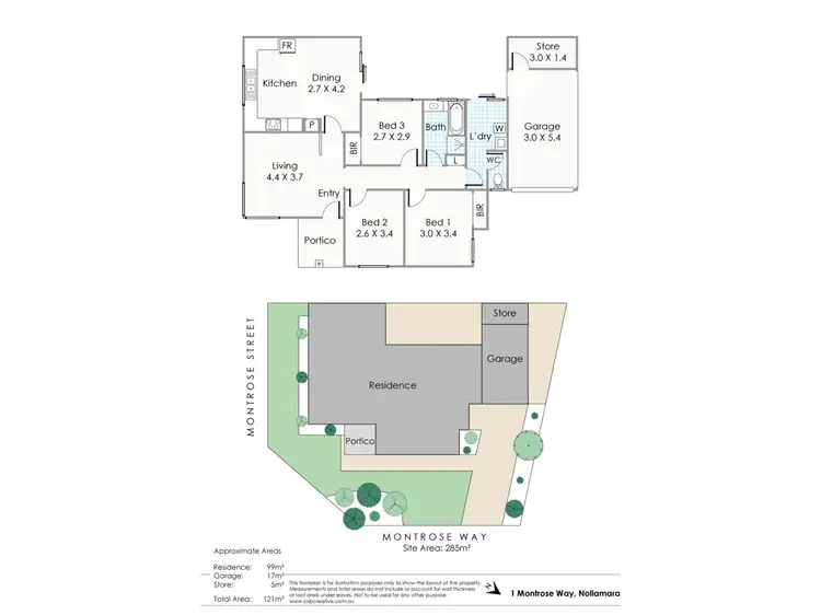 Floorplan of Homely villa listing, 1 Montrose Way, Nollamara WA 6061