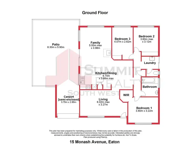 Floorplan of Homely house listing, 15 Monash Boulevard, Eaton WA 6232
