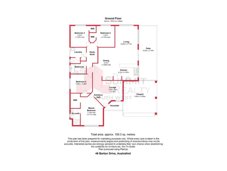 Floorplan of Homely house listing, 46 Barton Drive, Australind WA 6233