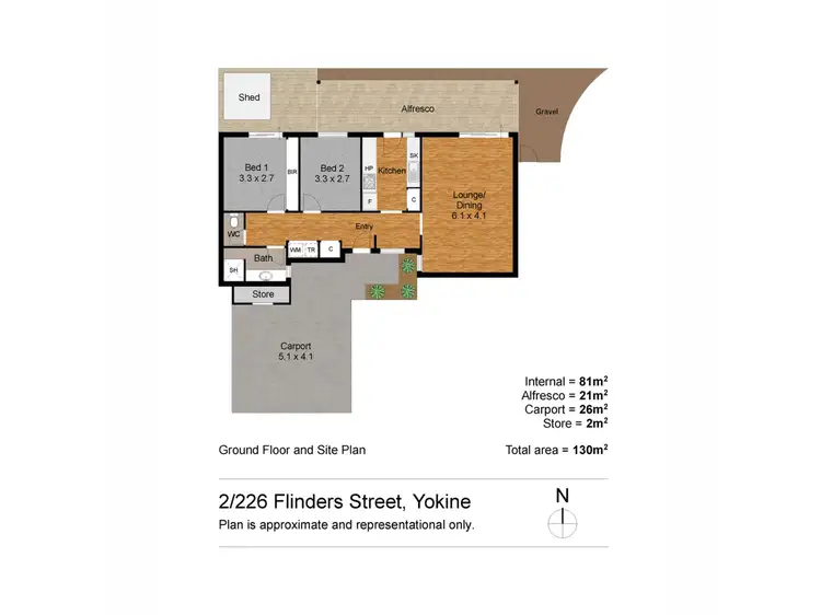 Floorplan of Homely villa listing, 2/226 Flinders Street, Yokine WA 6060