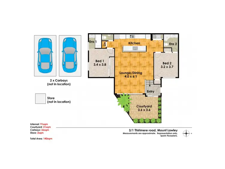 Floorplan of Homely apartment listing, 3/1 Thirlmere Road, Mount Lawley WA 6050