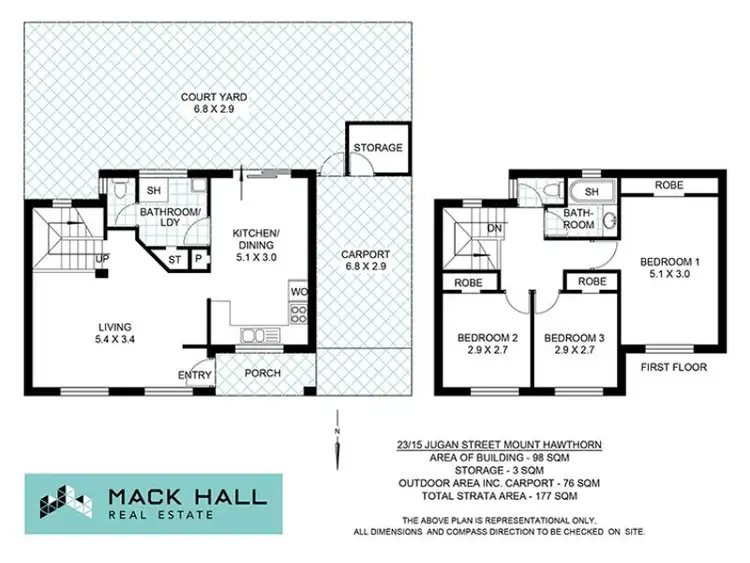 Floorplan of Homely townhouse listing, 23/15 Jugan Street, Mount Hawthorn WA 6016