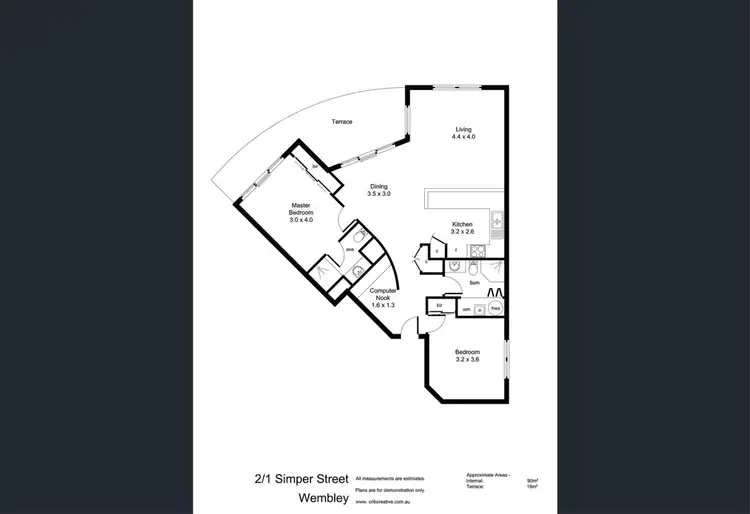 Floorplan of Homely apartment listing, 2/1 Simper Street, Wembley WA 6014
