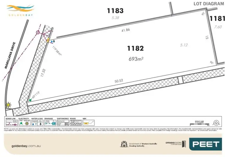 Floorplan of Homely land listing, Lot 1182, Marillana Drive, Golden Bay WA 6174