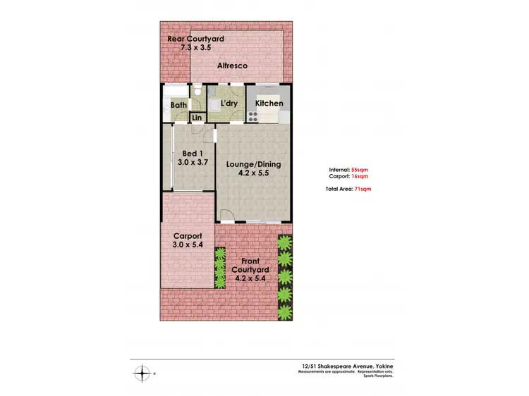 Floorplan of Homely villa listing, 12/51 Shakespeare Avenue, Yokine WA 6060