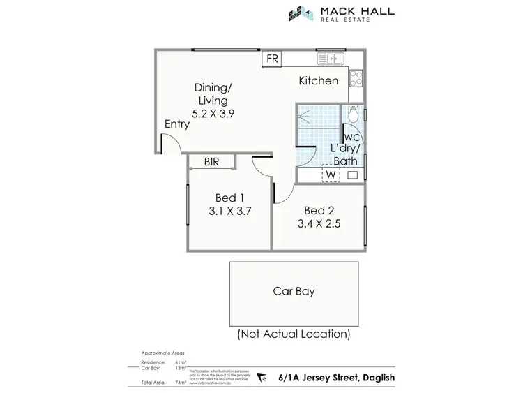 Floorplan of Homely unit listing, 6/1A Jersey Street, Daglish WA 6008