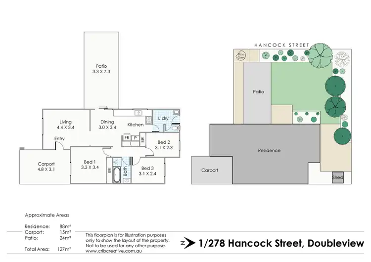 Floorplan of Homely villa listing, 1/278 Hancock Street, Doubleview WA 6018