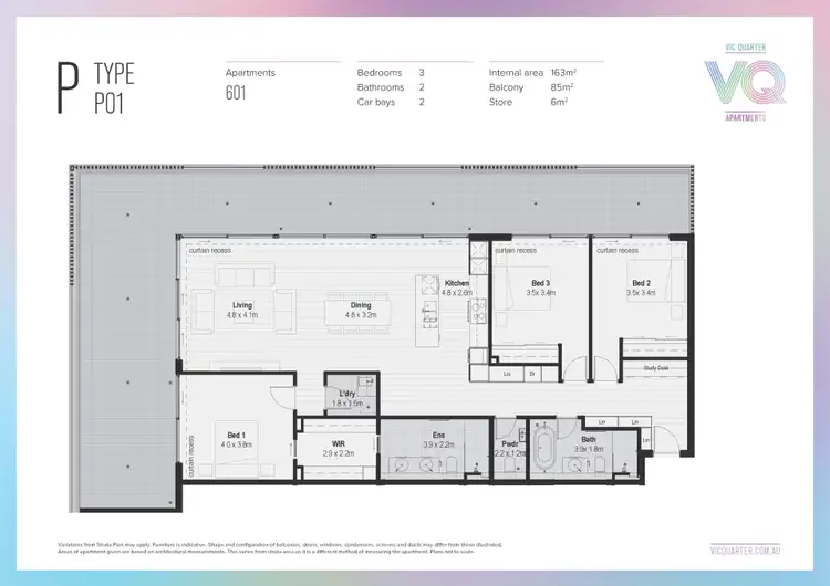 Floorplan of Homely apartment listing, 601/660 Albany Highway, Victoria Park WA 6100