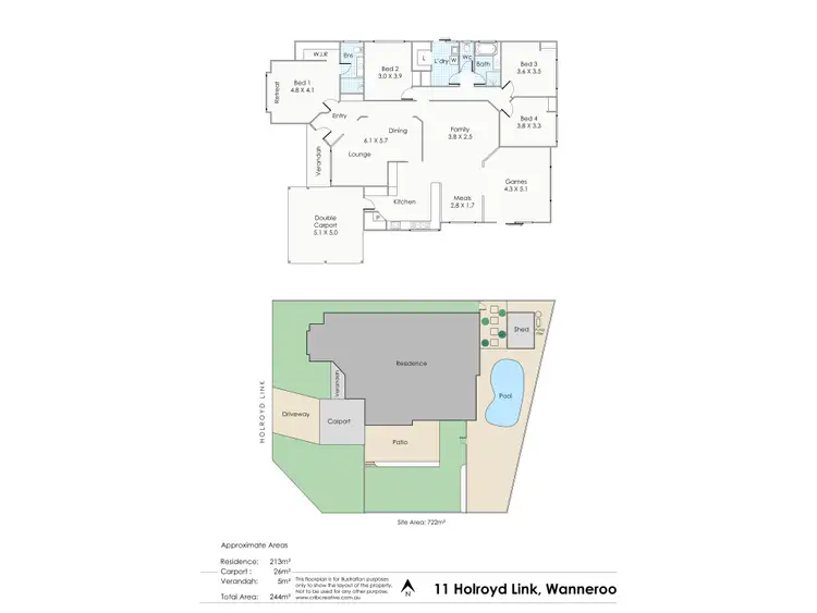 Floorplan of Homely house listing, 11 Holroyd Link, Wanneroo WA 6065