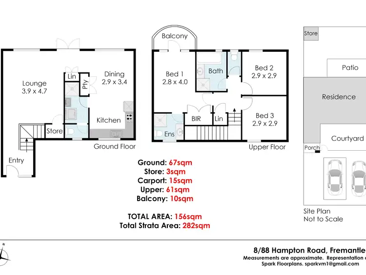 Floorplan of Homely townhouse listing, 8/88 Hampton Road, Fremantle WA 6160