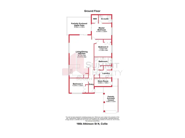 Floorplan of Homely unit listing, 166B Atkinson Street, Collie WA 6225