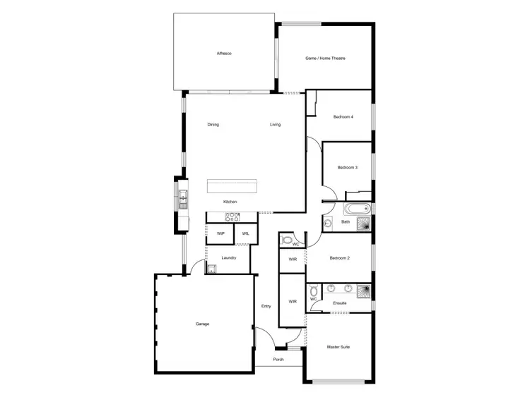 Floorplan of Homely house listing, 9 Graphite Turn, Dalyellup WA 6230