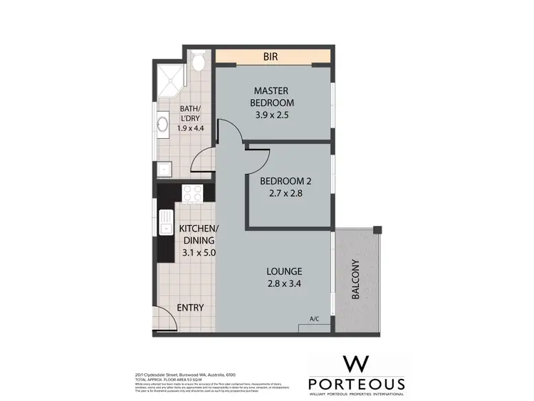 Floorplan of Homely apartment listing, 20/1 Clydesdale Street, Como WA 6152