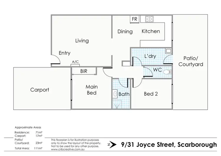 Floorplan of Homely villa listing, 9/31 Joyce Street, Scarborough WA 6019