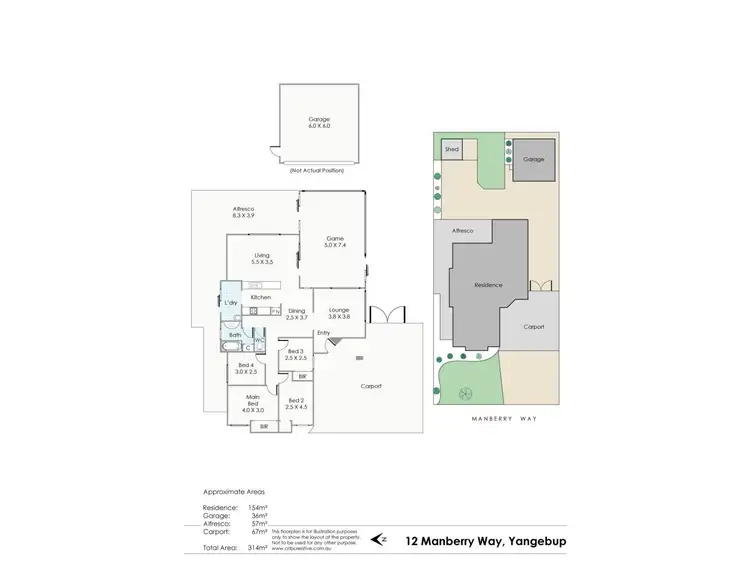 Floorplan of Homely house listing, 12 Manberry Way, Yangebup WA 6164