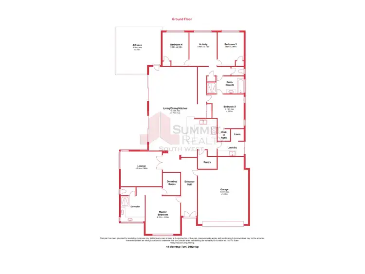 Floorplan of Homely house listing, 44 Mooralup Turn, Dalyellup WA 6230
