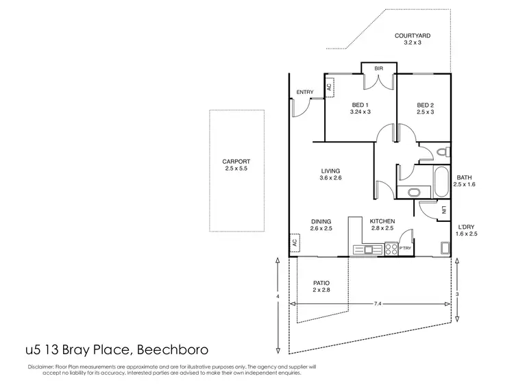 Floorplan of Homely villa listing, 5/13 Bray Place, Beechboro WA 6063