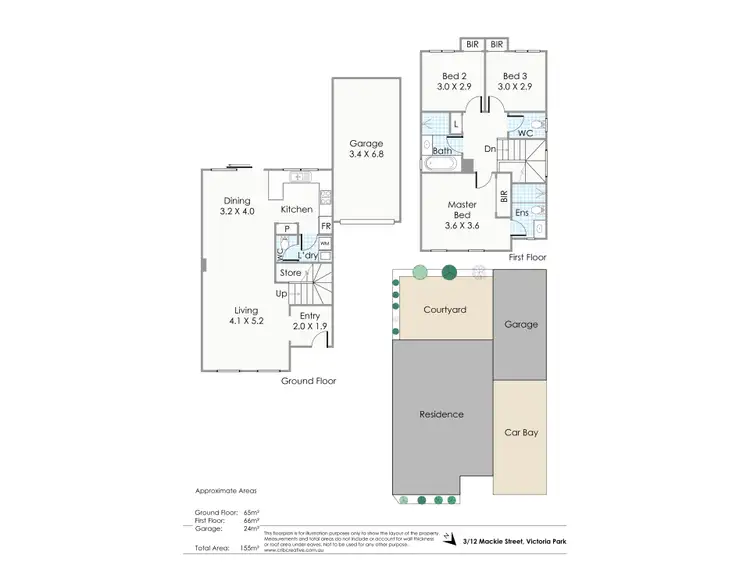 Floorplan of Homely townhouse listing, 3/12 Mackie Street, Victoria Park WA 6100