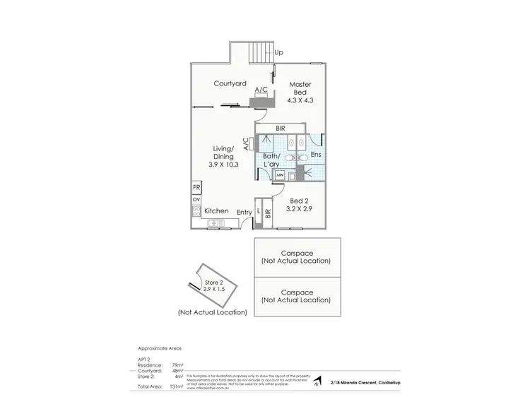 Floorplan of Homely apartment listing, 2, 18 Miranda Crescent, Coolbellup WA 6163