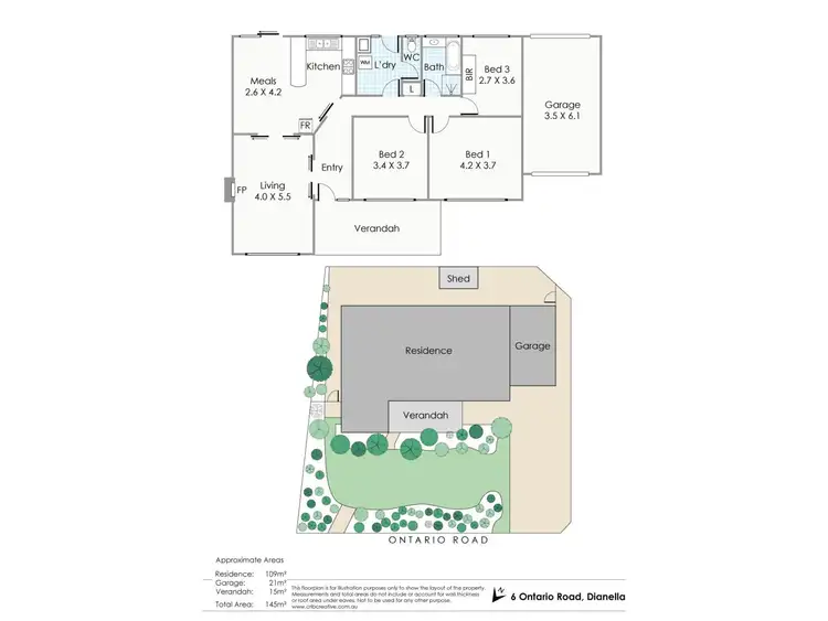 Floorplan of Homely house listing, 6 Ontario Road, Dianella WA 6059